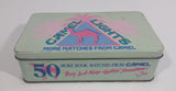 1992 Camel Lights Cigarettes Smokes Match Packs Hinged Tin Metal Container Tobacco Collectible - Empty