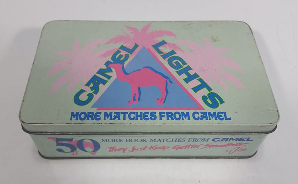 1992 Camel Lights Cigarettes Smokes Match Packs Hinged Tin Metal Container Tobacco Collectible - Empty - Treasure Valley Antiques & Collectibles