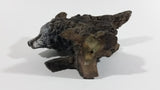 Wolves Wolf Head Coming Out Of A Log Resin Wildlife Sculpture