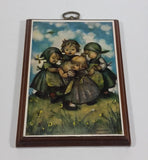 Vintage Hummel Children Kids in a Circle on the Grass with Blue Sky Wooden Hanging Wall Plaque - Treasure Valley Antiques & Collectibles