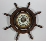 Vintage Barigo 11 1/4" Captain's Ships Wheel Barometer - Wood, Brass, Metal Face - West Germany with Original Instructions - Treasure Valley Antiques & Collectibles