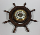 Vintage Barigo 11 1/4" Captain's Ships Wheel Barometer - Wood, Brass, Metal Face - West Germany with Original Instructions - Treasure Valley Antiques & Collectibles