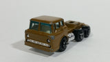 Vintage 1973 Yatming Ford F600 Cabover Brown Semi Truck Tractor Rig Die Cast Toy Car Vehicle - Hong Kong - Treasure Valley Antiques & Collectibles