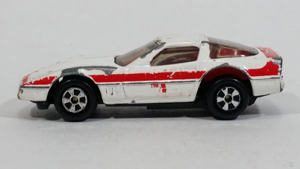 Vintage 1983 Ertl A-TEAM Chevrolet Corvette Die Cast Toy Car White Red Face RARE