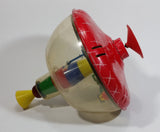 Vintage LBZ Tin Domed Spinning Top Toy Train Theme West Germany (Needs TLC)
