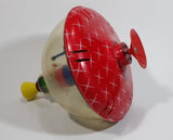 Vintage LBZ Tin Domed Spinning Top Toy Train Theme West Germany (Needs TLC)