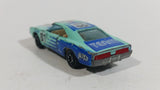 Vintage Yatming Dodge Charger Teal Blue #81 Auto Team No. 1081 Die Cast Toy Car Vehicle with Opening Doors - Made in Hong Kong