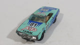 Vintage Yatming Dodge Charger Teal Blue #81 Auto Team No. 1081 Die Cast Toy Car Vehicle with Opening Doors - Made in Hong Kong