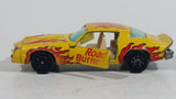 Vintage Yatming Chevy Camaro Z28 Road Burner Yellow with Red Flames No. 1077 Die Cast Toy Muscle Car Vehicle with Opening Doors