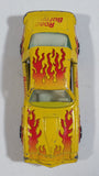 Vintage Yatming Chevy Camaro Z28 Road Burner Yellow with Red Flames No. 1077 Die Cast Toy Muscle Car Vehicle with Opening Doors