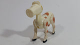 Vintage 1967 Fisher Price Little People Farm Brown Spotted White Cow Hong Kong