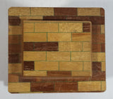 Vintage Wooden Brick Style Bank Building Wood Trick Coin Bank with Secret Compartment