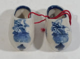 Vintage Delft Blue Handpainted Holland Windmill 2" Long Shoe Set