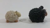 Very Cute Micro Mini Tiny Black and White Sheep Resin Figurines Set of 2 - Treasure Valley Antiques & Collectibles