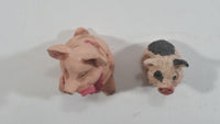 Very Cute Micro Mini Tiny Pink Pigs Resin Figurines Set of 2 - Treasure Valley Antiques & Collectibles