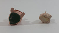 Very Cute Micro Mini Tiny Pink Pigs Resin Figurines Set of 2