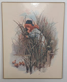 Rare Vintage Scafa Tornabene "An April Shower" and other Scafa Tornabene Prints Wooden Wall Plaques Set of 4