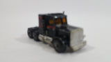 Vintage 1981 Lesney Matchbox Peterbilt Semi Tractor Truck Black 1/80 Scale Die Cast Toy Rig Vehicle