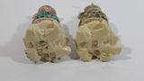 Vintage Emperor and Empress Highly Detailed Carved Resin Ivory Look Figurines Set