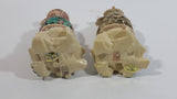 Vintage Emperor and Empress Highly Detailed Carved Resin Ivory Look Figurines Set