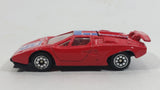 Rare Vintage Yatming Style Lamborghini Countach #45 Red Die Cast Toy Exotic Car Vehicle with Opening Rear Hood Made in Hong Kong