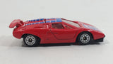 Rare Vintage Yatming Style Lamborghini Countach #45 Red Die Cast Toy Exotic Car Vehicle with Opening Rear Hood Made in Hong Kong