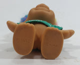 Vintage 1980s Russ Lucky Lottery Troll with Rainbow Hair and Green Shirt Collectible Toy Figure