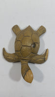 Light Green Colored Small Turtle Tortoise Wood Carved Animal Figure