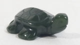 Rare Vintage Canadian Dark Green Jade Carved Miniature Tiny Small Tortoise Turtle Animal Figure