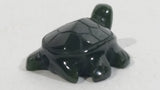 Rare Vintage Canadian Dark Green Jade Carved Miniature Tiny Small Tortoise Turtle Animal Figure