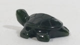 Rare Vintage Canadian Dark Green Jade Carved Miniature Tiny Small Tortoise Turtle Animal Figure