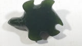 Rare Vintage Canadian Dark Green Jade Carved Miniature Tiny Small Tortoise Turtle Animal Figure