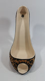 Wild Eye Designs High Heel Stiletto Leopard Print Fabric Covered Ceramic Shoe Shaped Wine Bottle Holder