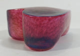 Signed Handmade In Canada Robert Held Iridescent Pink Purple Rainbow Heart Shaped Art Glass with Original Sticker