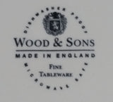 Wood & Sons Cream and Dark Red Colonial Rose Pattern Fine China 10 3/4" Plate