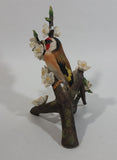 Vintage 1979 Franklin Porcelain European Goldfinch Limited Edition Bird on Branch Sculpture