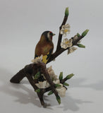 Vintage 1979 Franklin Porcelain European Goldfinch Limited Edition Bird on Branch Sculpture