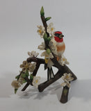 Vintage 1979 Franklin Porcelain European Goldfinch Limited Edition Bird on Branch Sculpture