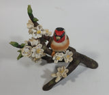 Vintage 1979 Franklin Porcelain European Goldfinch Limited Edition Bird on Branch Sculpture