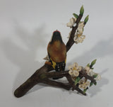 Vintage 1979 Franklin Porcelain European Goldfinch Limited Edition Bird on Branch Sculpture