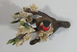 Vintage 1979 Franklin Porcelain European Goldfinch Limited Edition Bird on Branch Sculpture