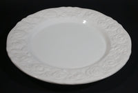 Franco Giroogi by Quadrifoglio White Embossed Roses 10 1/2" Dinner Plate Made in Italy