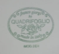 Franco Giroogi by Quadrifoglio White Embossed Roses 10 1/2" Dinner Plate Made in Italy