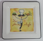 Brunelli Made in Italy "La Femme Chef" Square Pasta Salad Lady Chef 10" Dinner Serving Plate