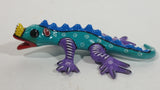 Colorfully Hand Painted Ceramic Lizard Gecko Ornament Folk Art
