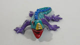 Colorfully Hand Painted Ceramic Lizard Gecko Ornament Folk Art