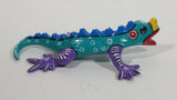 Colorfully Hand Painted Ceramic Lizard Gecko Ornament Folk Art