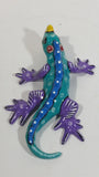 Colorfully Hand Painted Ceramic Lizard Gecko Ornament Folk Art