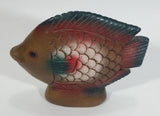 Vintage Hand Painted Hand Carved Tropical Fish Wood Carving