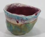 Uniquely Shaped Colorfully Hand Painted Hand Made Pottery Bowl